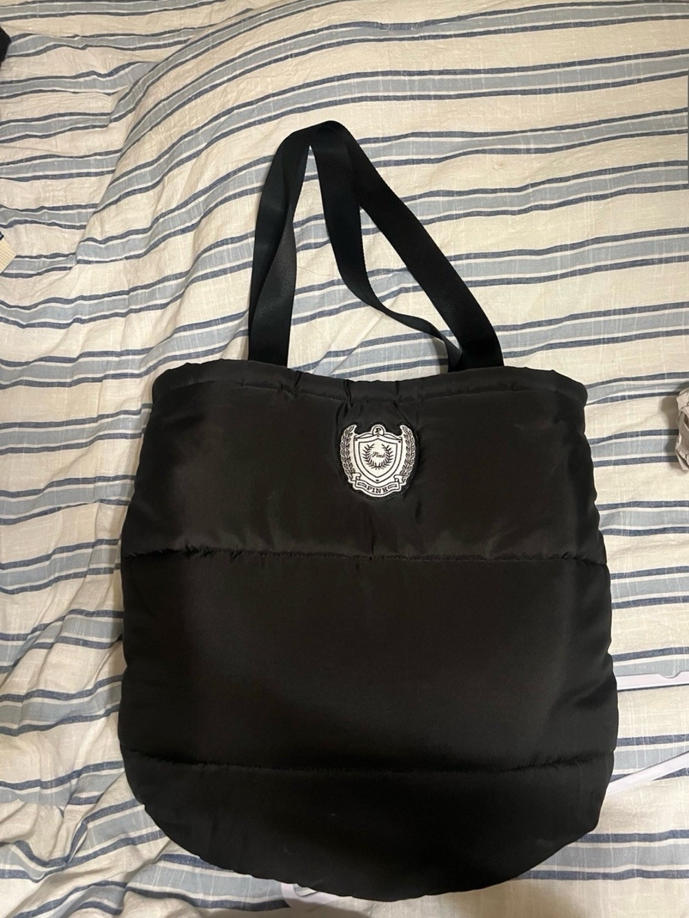 Victoria’s Secret PINK Black Puffer Tote Bag, Large